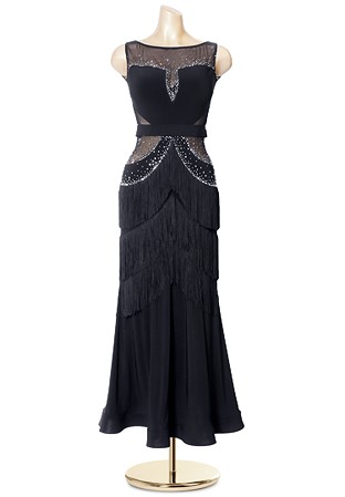 Crystallized Sleeveless Triple Fringe Dance Dress PCED190511