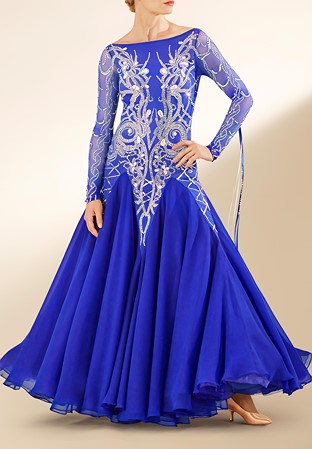 Dazzling Crystal Illusion Ballroom Performance Dress PCWB19015
