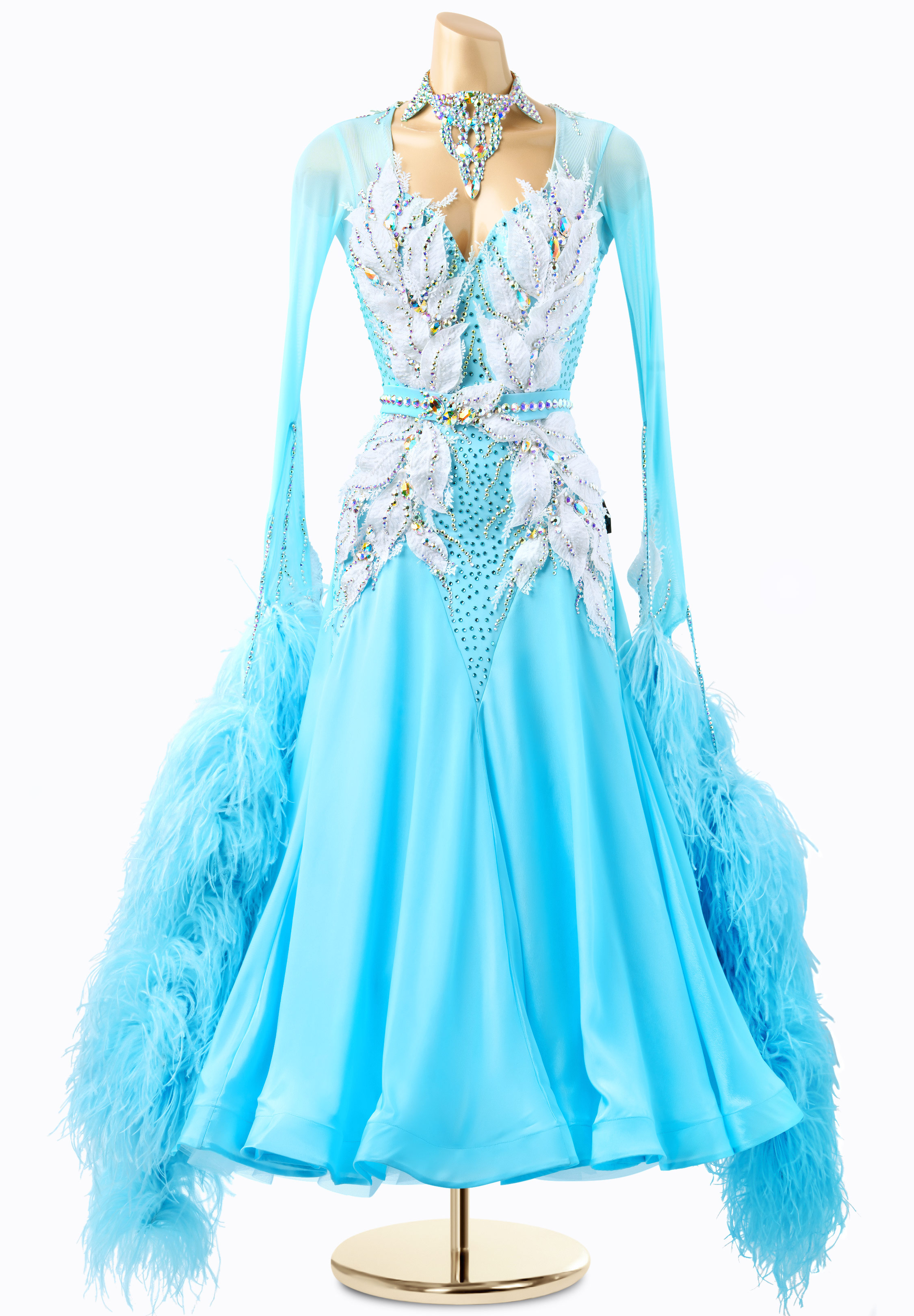 Delicate Feather Ballroom Gown AD-B2940