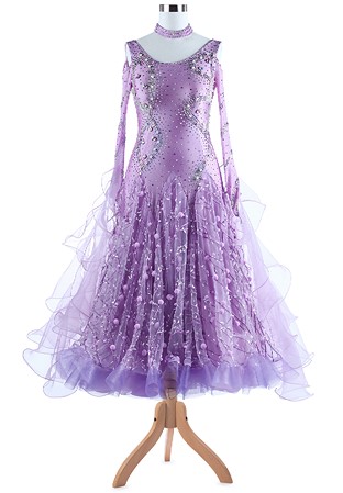 Delicate Vibrate Pompon Ballroom Performance Dress VN-A5335