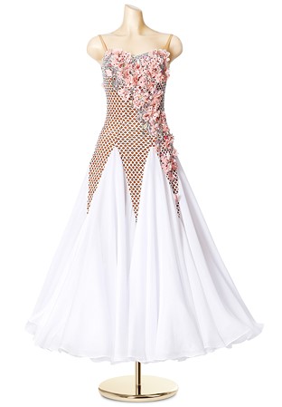 Desert Rose Mesh Ballroom Dance Dress PCWB19049