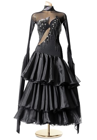 Dramatic Beaded Layered Ballroom Dress PCWB19105