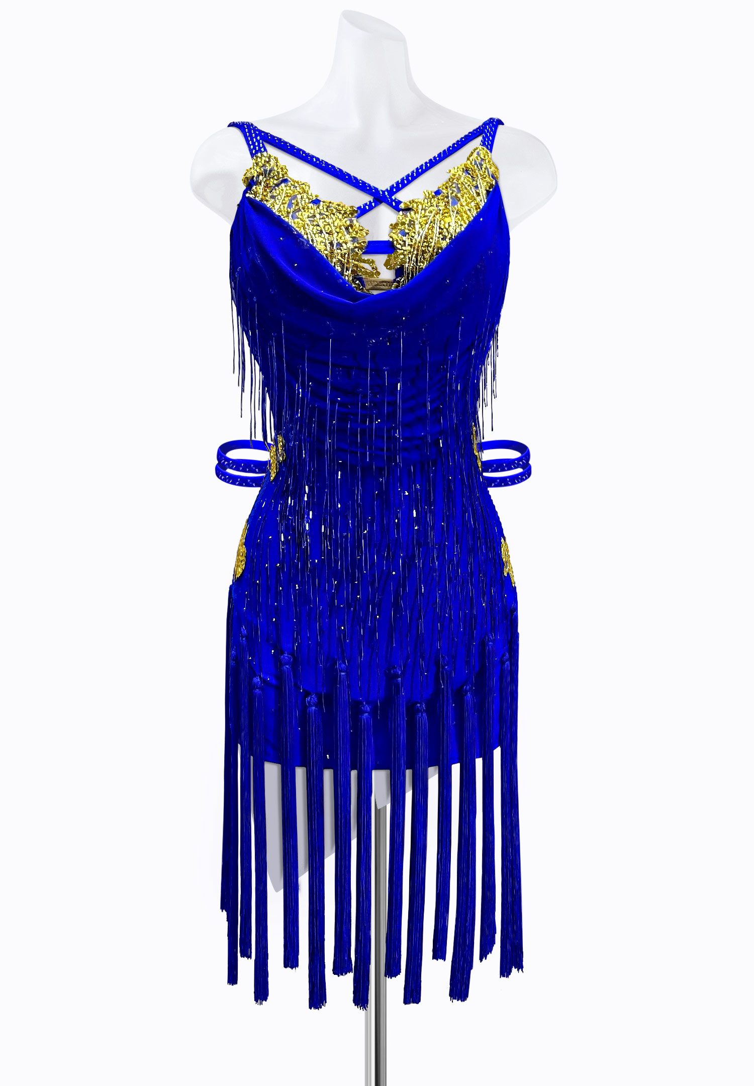 Draped Fringe Latin Dress JT-L2129