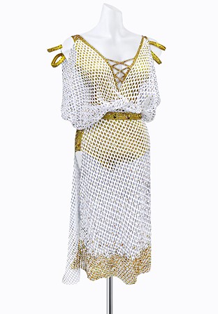 Draped Mesh Latin Costume AM-L3121