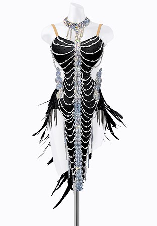 Draped Pearl Latin Dress PR-L225015