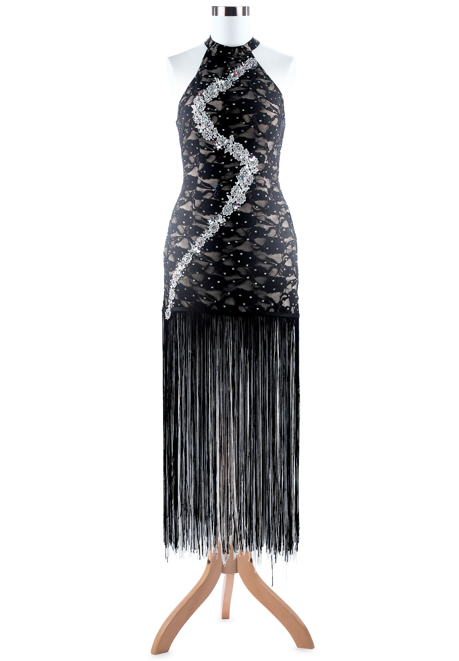Edgy Flower Long Fringe Latin Dance Dress L5281 | Competition Dress