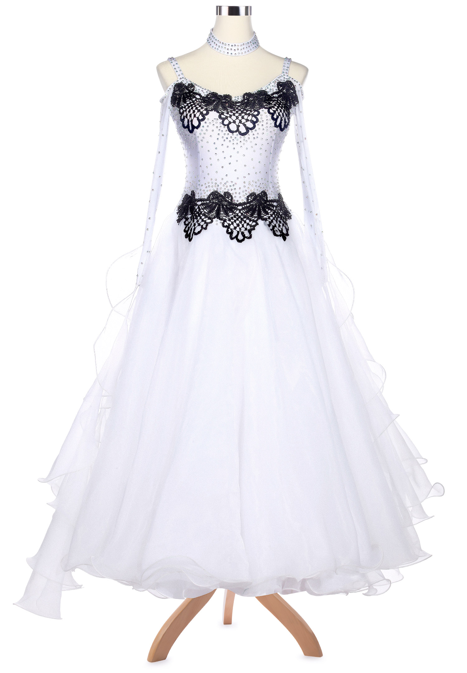 Elaborate Grapelike Applique Ballroom Dance Competition Dress VN-A5166