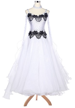 Elaborate Grapelike Applique Ballroom Dance Competition Dress VN-A5166
