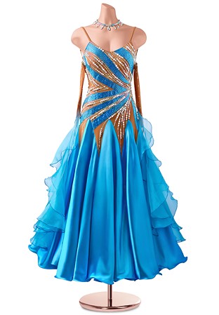 Elegant Bejeweled Ballroom Gown BA-VSB037