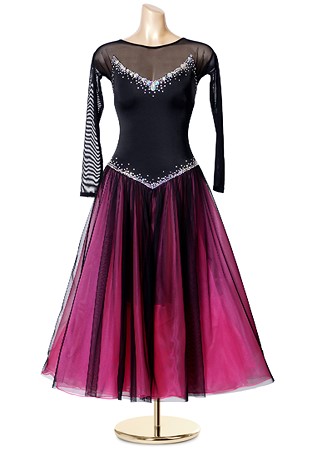 Elegant Crystal Illusion Ballroom Stage Gown PC-WB190401