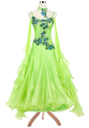 Elegant Embroidered Floral Patchwork Ballroom Competition Dress VN-A5120