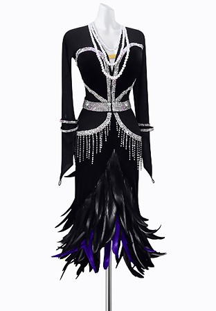 Elegant Feather Latin Dress AM-L3347