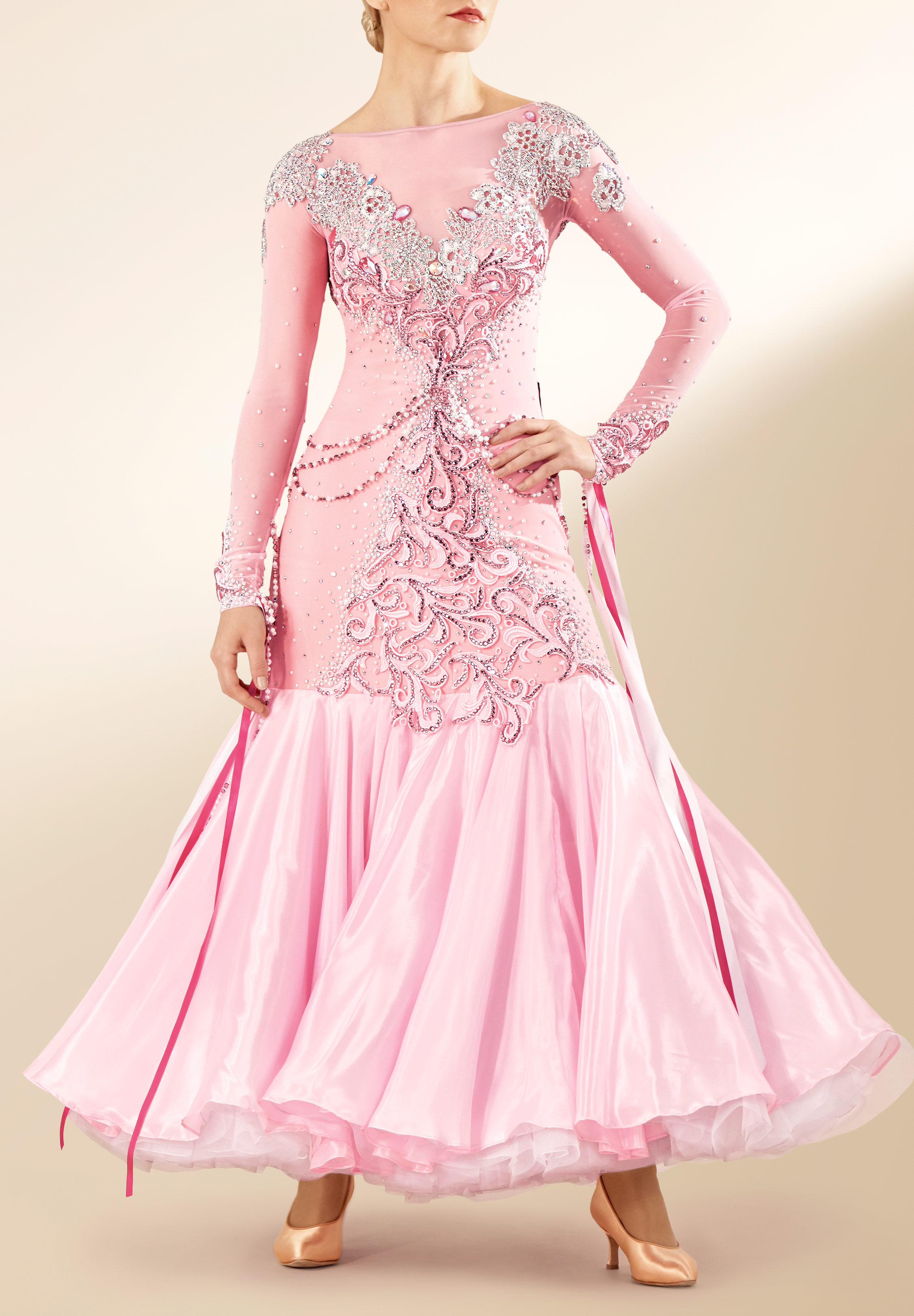 Elegant Pearly Ballroom Dance Costume PC-WB19054