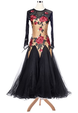 Elegant Peony Blossom Ballroom Dance Competition Dress A5172