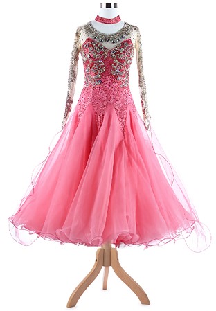 Enchanting Floral Lace Ballroom Dance Gown A5341