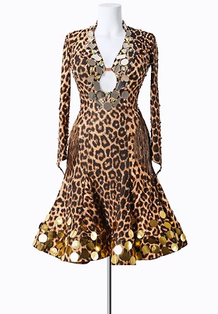 Erotic Blink Leopard Latin Dress MFL0014
