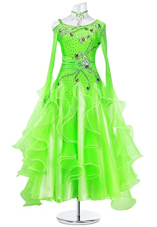 Expressive Frilly Ballroom Smooth Gown MQB143