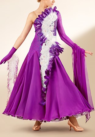 Faded Feather Ballroom Performance Costume PCWB19089