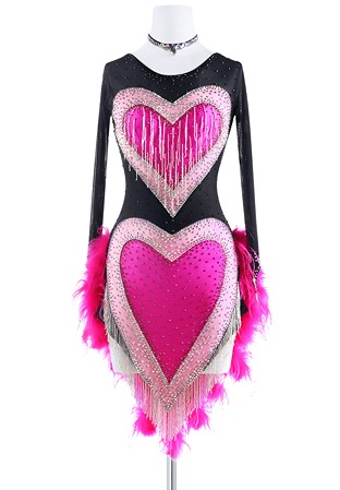 Feather Heart Latin Dress NZR23226