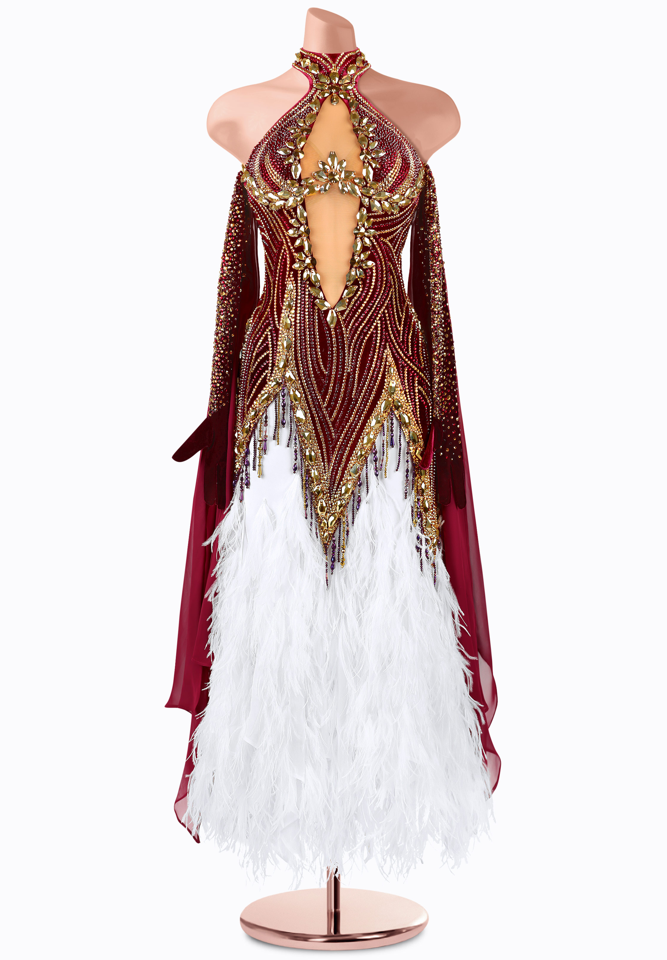 Feather Majesty Smooth Gown TD-CM012