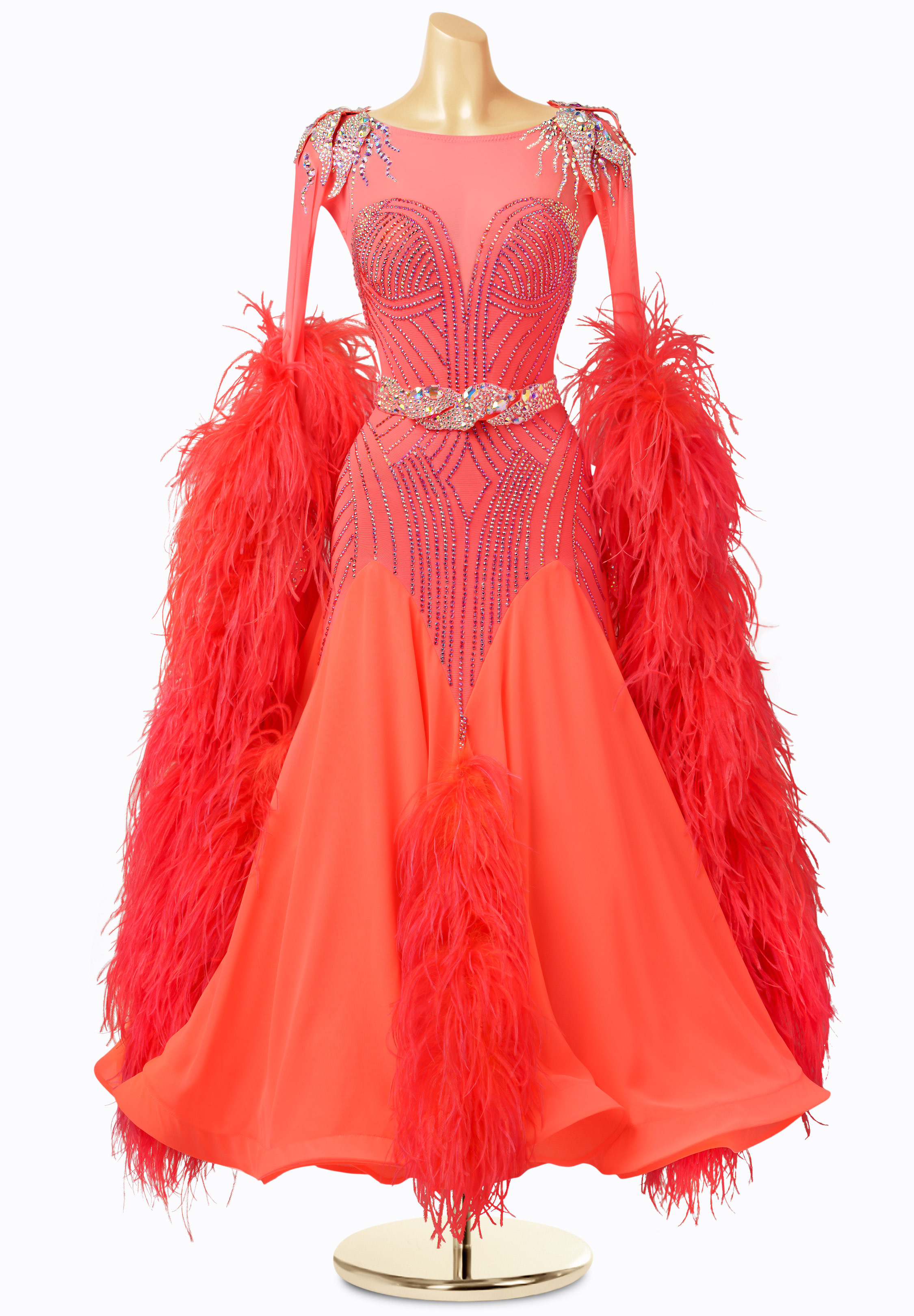 Feather Romance Ballroom Gown AD-B2938