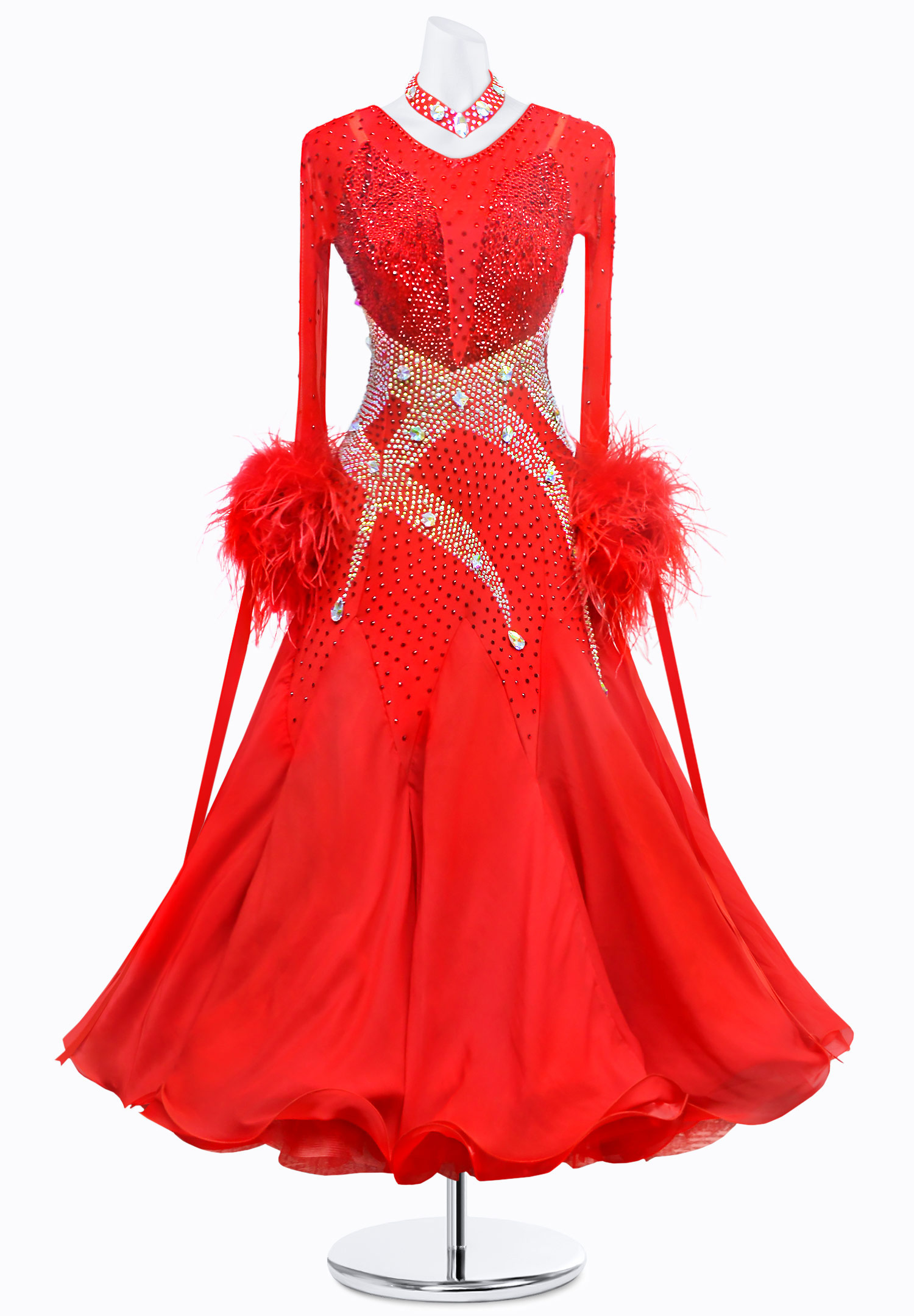 Feather Romance Ballroom Gown JT-B3757