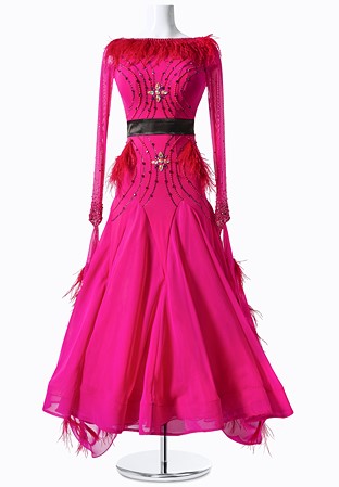 Feather Swing Ballroom Dress MFB0023