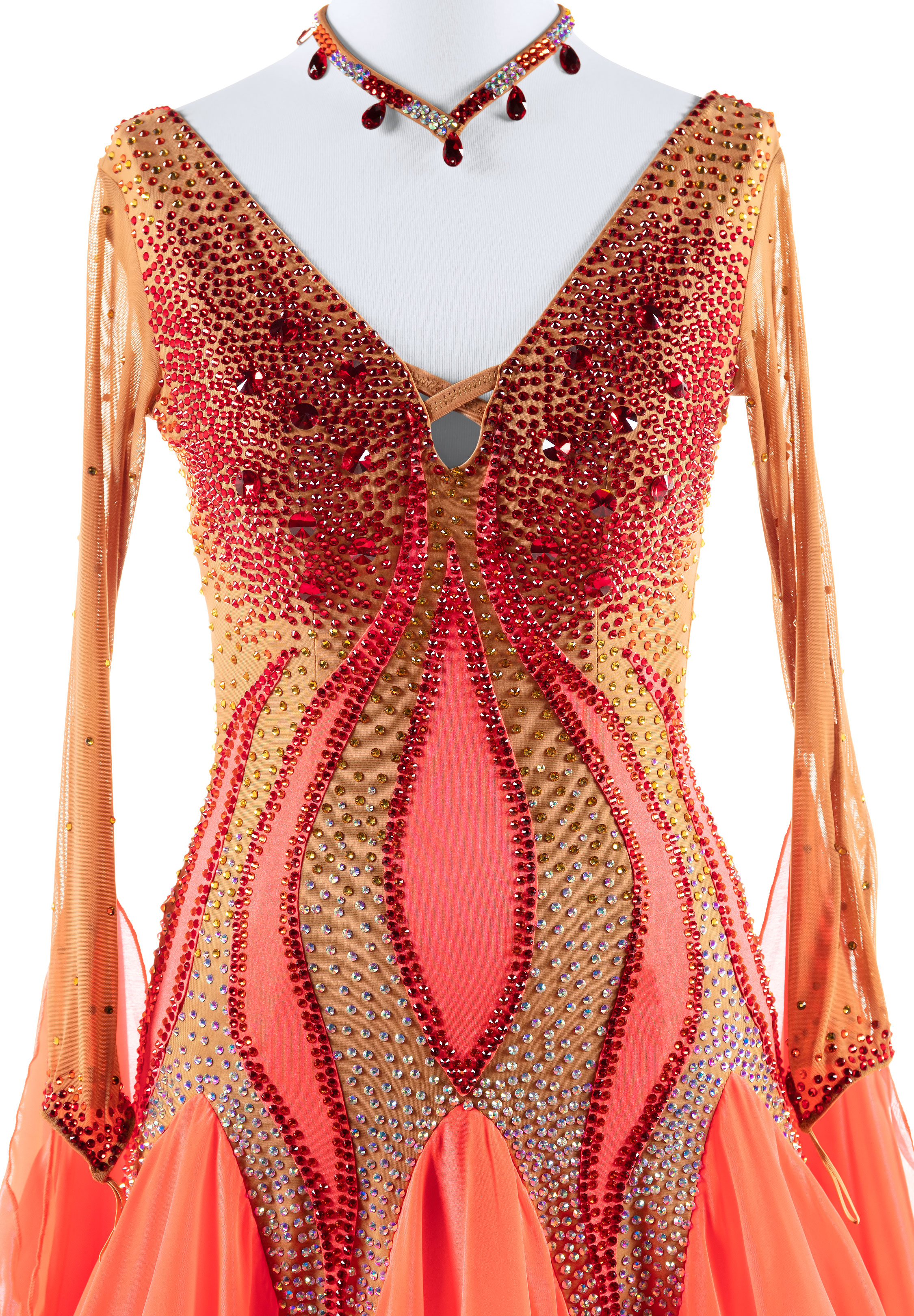 Fiery Flame Standard Ballroom Costume VN A5402 International Ballroom