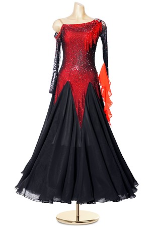 Fiery Fringe Ballroom Performance Gown PCWB19057