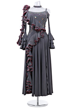 Flamenco Rose Long Draped Dance Gown MQ-B216