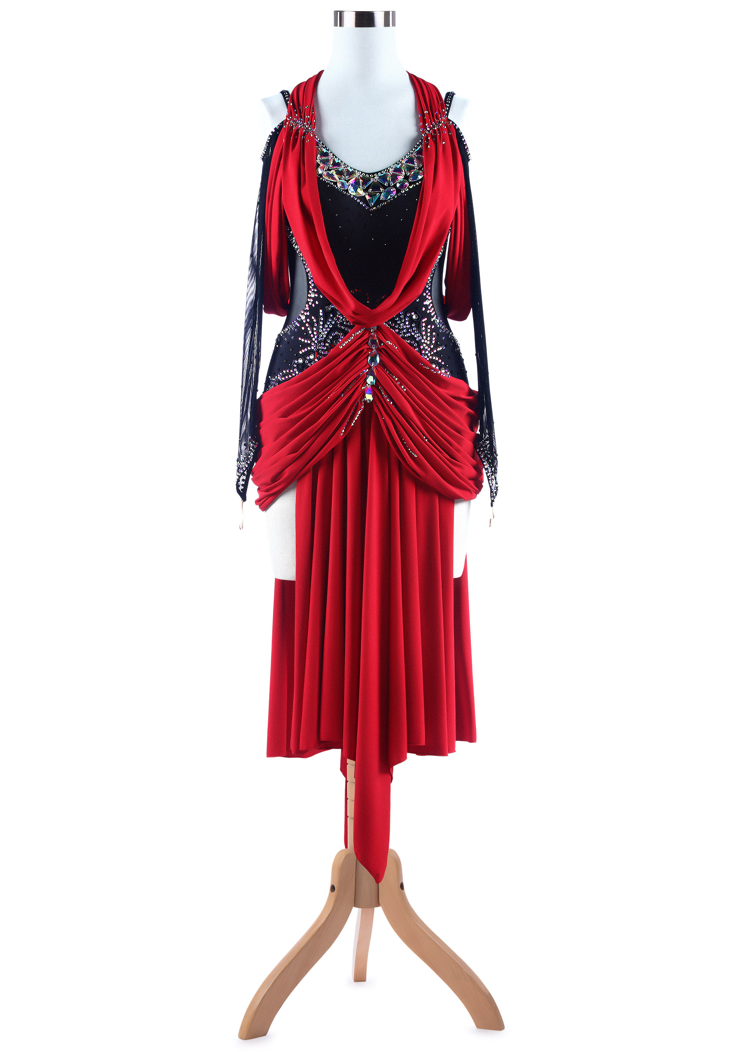 Flattering Drape Ruched Latin Rhythm Dance Competition Dress VN-L5273 