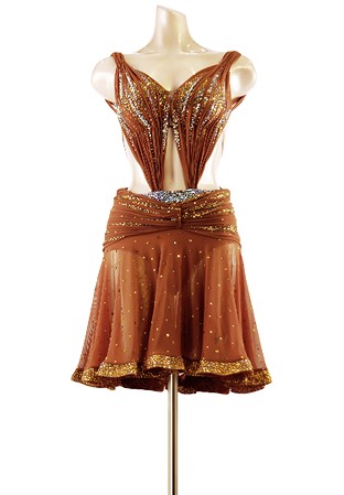 Flirty Ruched Backless Latin Dance Dress PC-WL18011