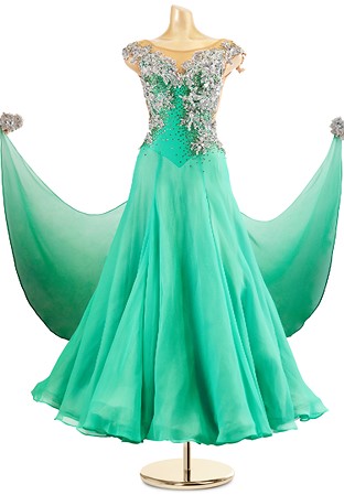 Floral Embroidery Ballroom Competition Dress PC-WB18008