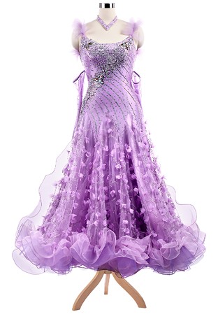 Floral Embroidery Elegance Ballroom Competition Dress VN-A5216