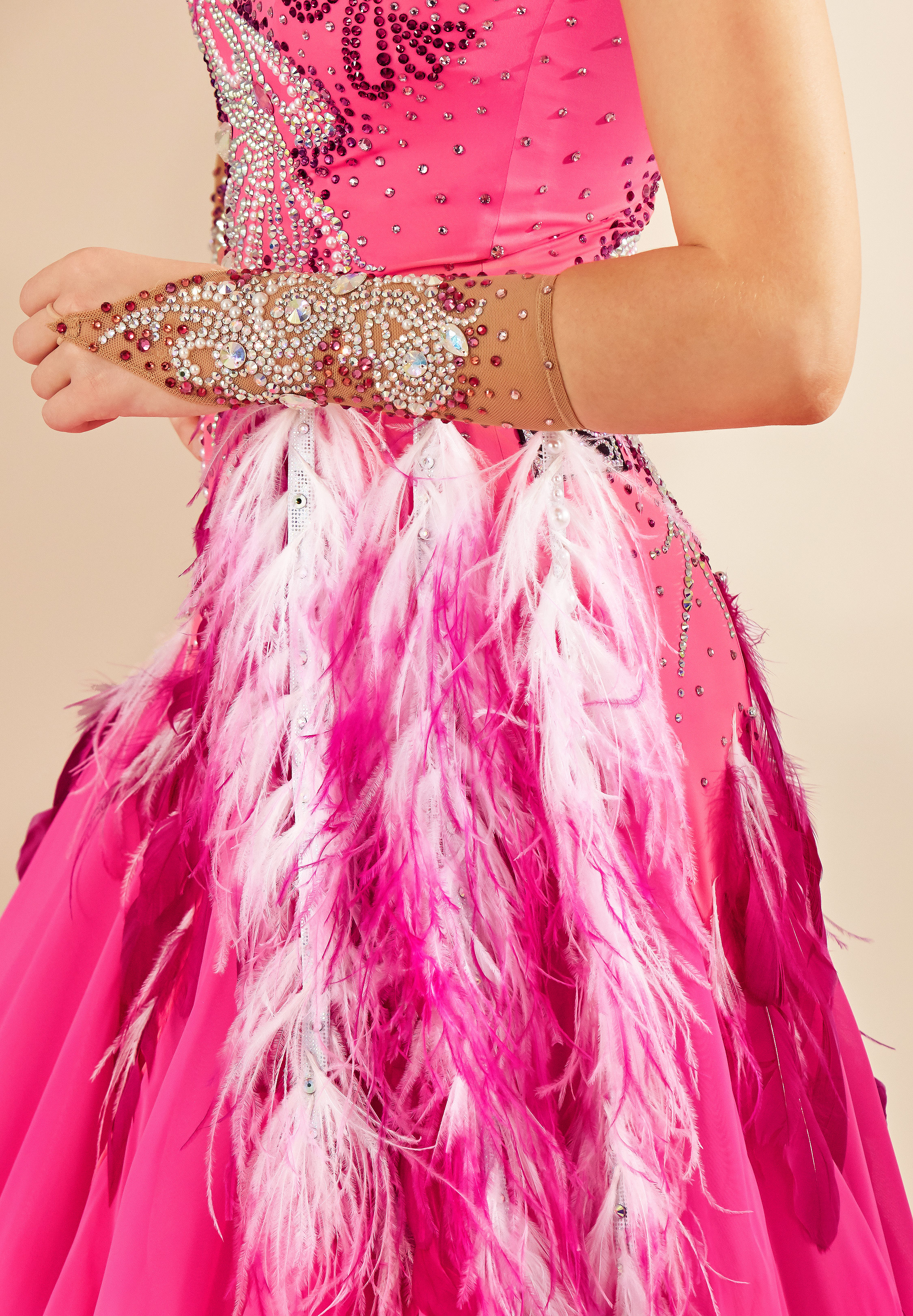 Floral Feather Ballroom Costume PCWB19074 | Ballroom Smooth