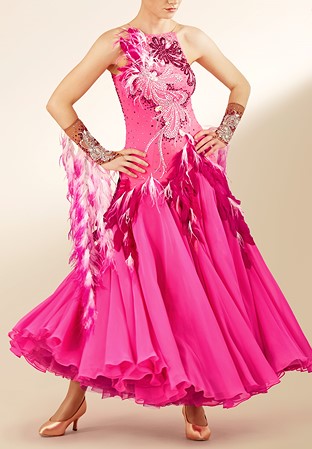 Floral Feather Ballroom Costume PCWB19074