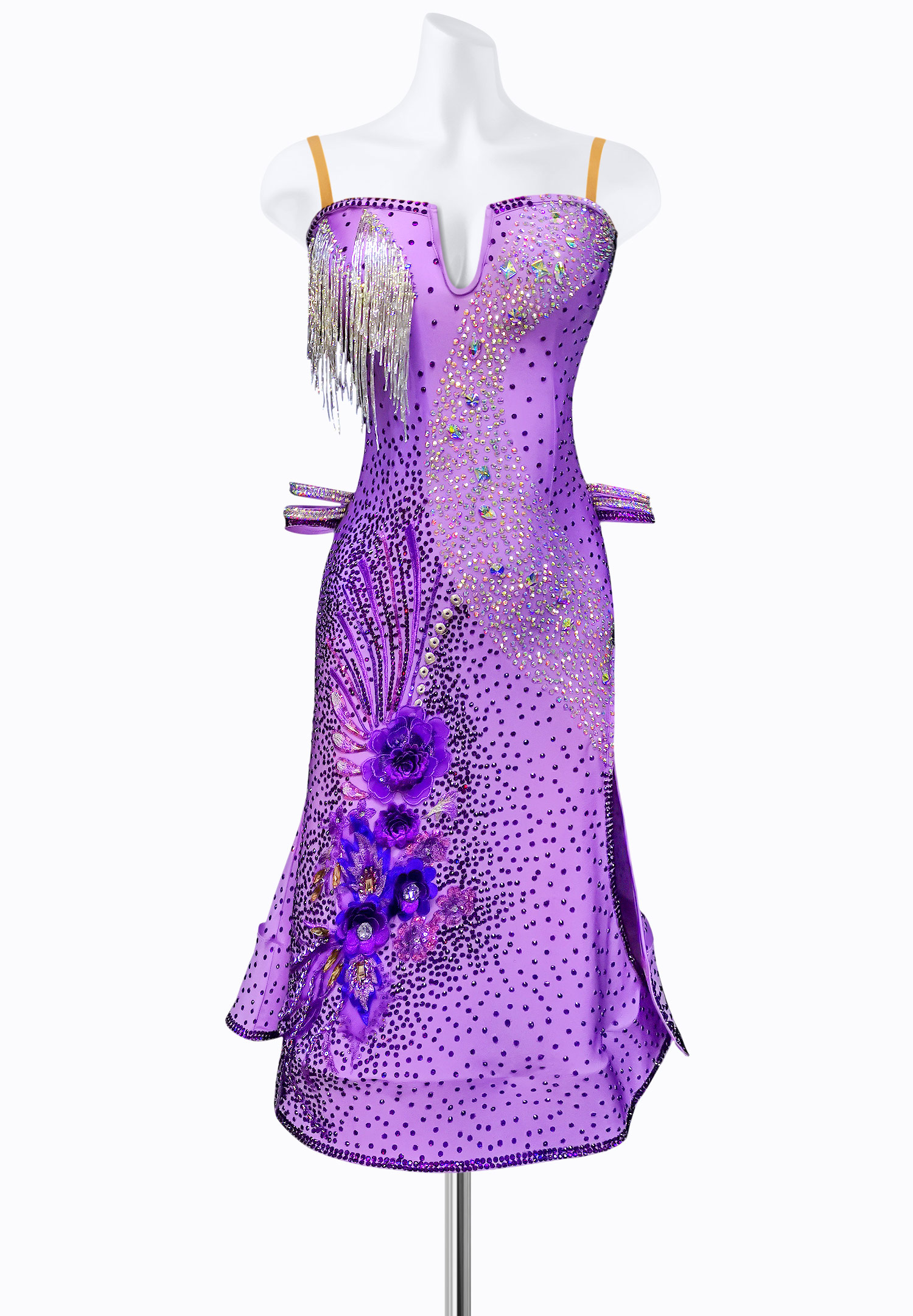 Floral Fringe Latin Dress AM-L3316