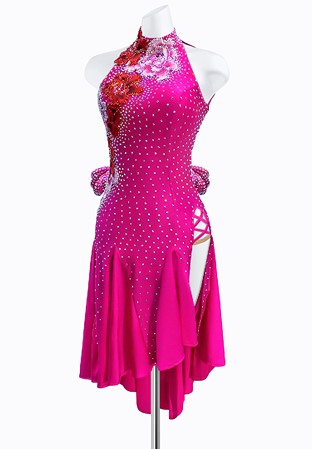 Floral Halter Latin Dress JT-L2133