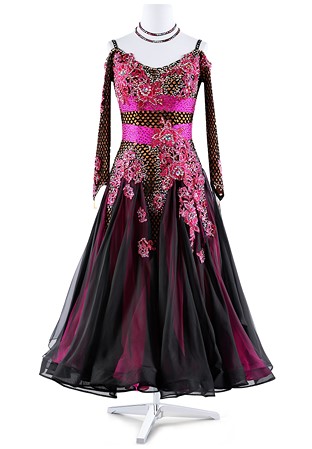 Floral Mesh Ballroom Gown NZB23212