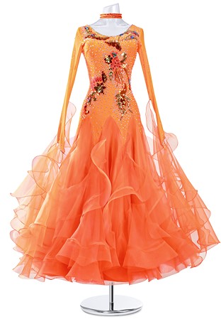 Flowery Goldleaf Ballroom Dress MQ-B283
