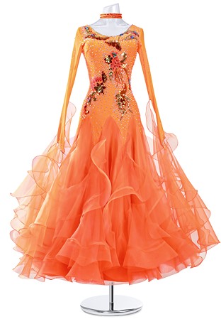Flowery Goldleaf Ballroom Dress MQB283