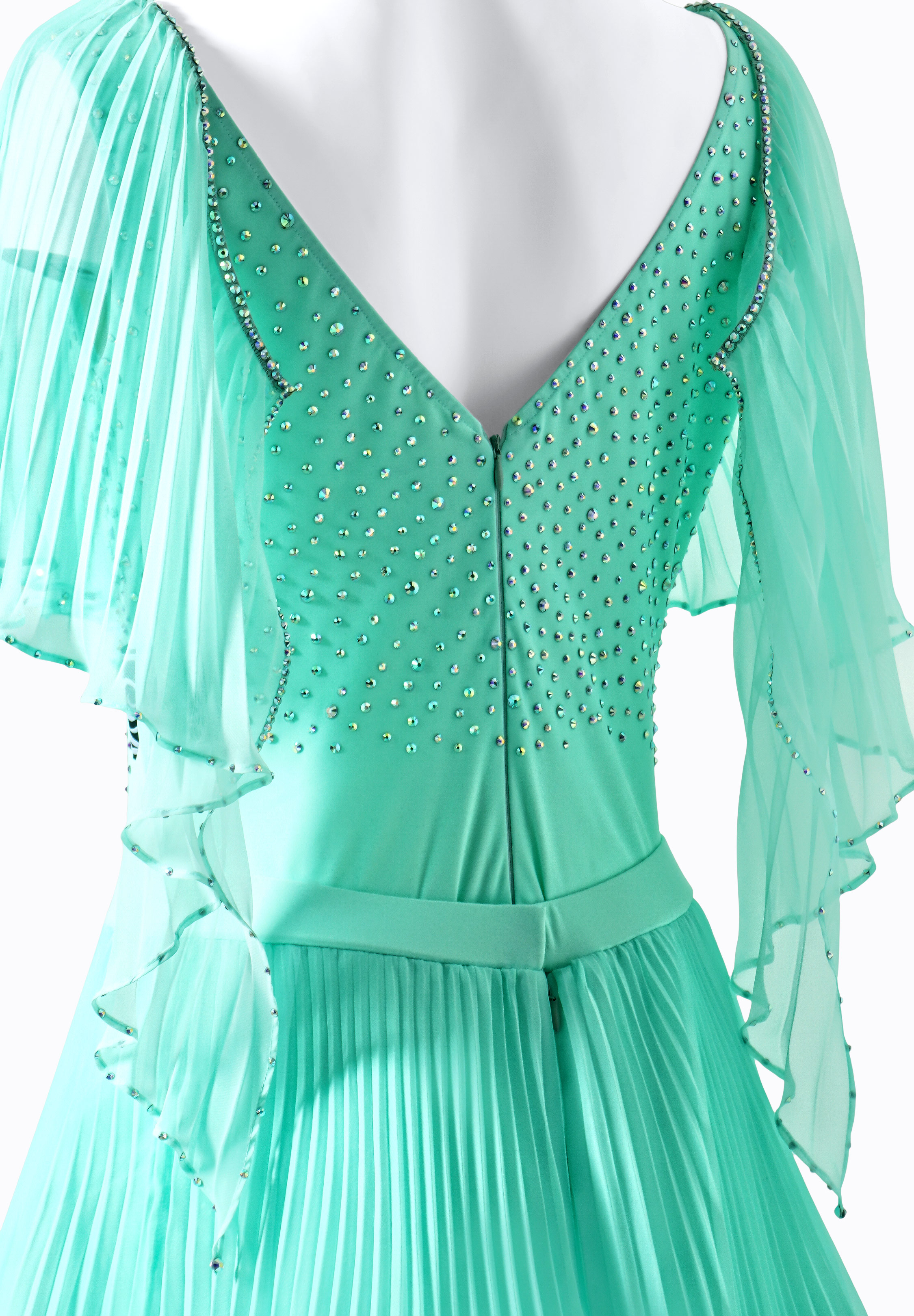 Flowy Pleated Skirt Ballroom Smooth Dress PCWB190101 popconatelier