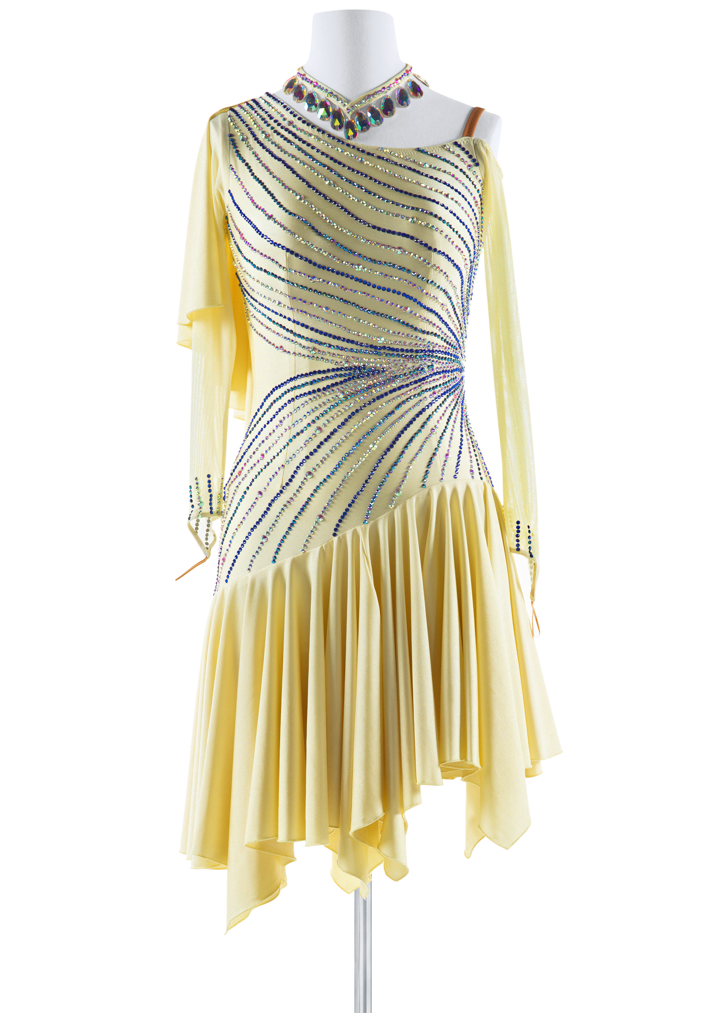 Frilly Crystal Embrace Latin Competition Dress VN-L5327