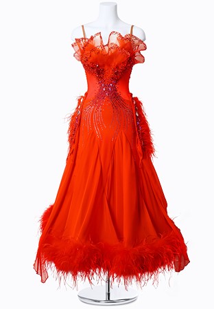 Frilly Feather Ballroom Gown MFB0228