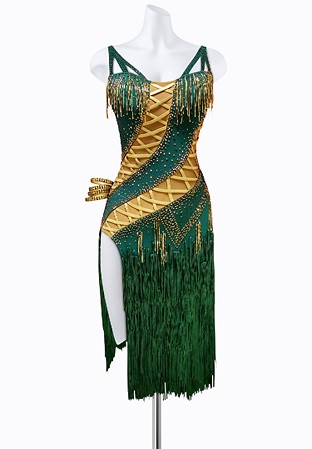 Fringe Lace Up Latin Dress AM-L3310