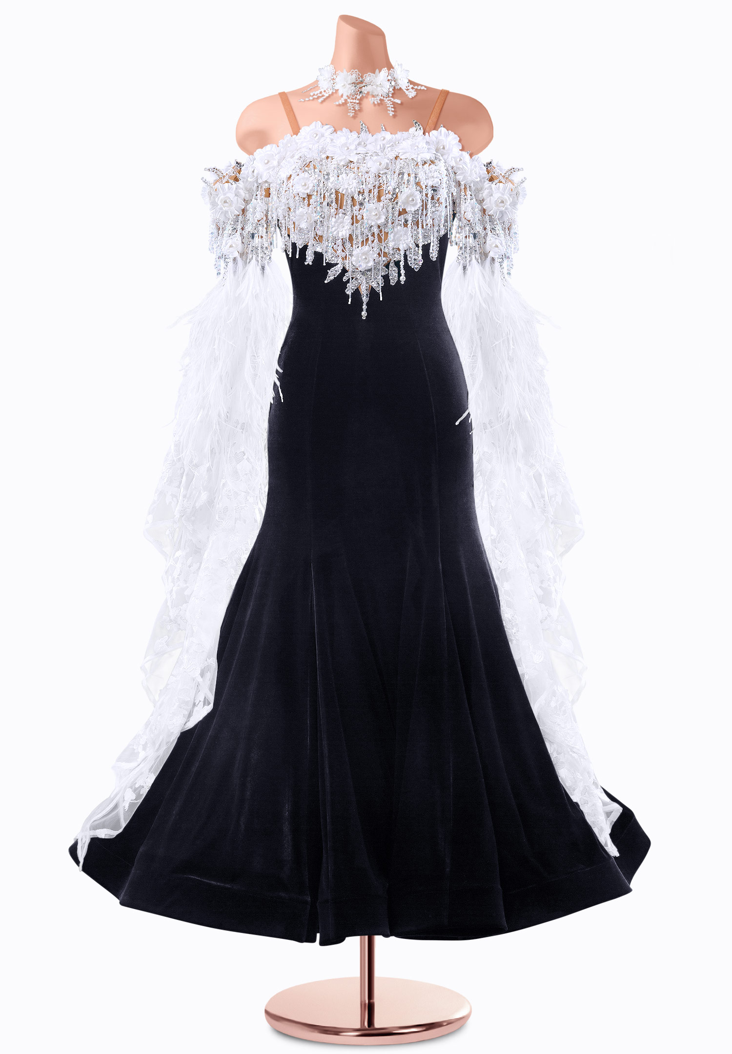 Frost Bloom Ballroom Gown TID-BM1276