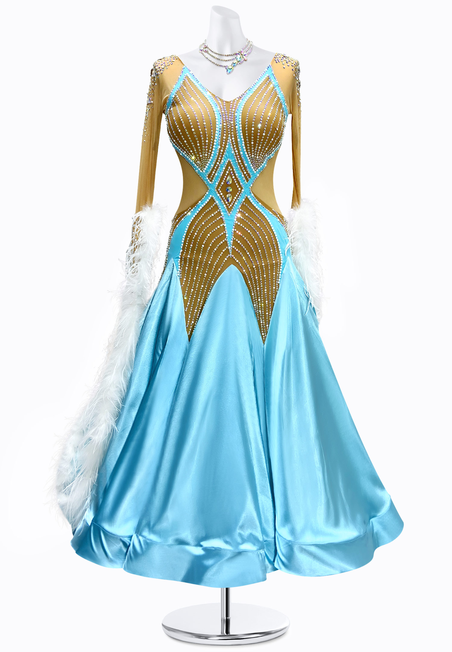 Frozen Feather Ballroom Gown JT-B4523