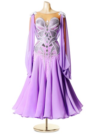 Geometric Reflection Ballroom Dance Dress PCWB19153