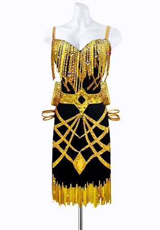 Gleaming Fringe Latin Dress AM-L3234