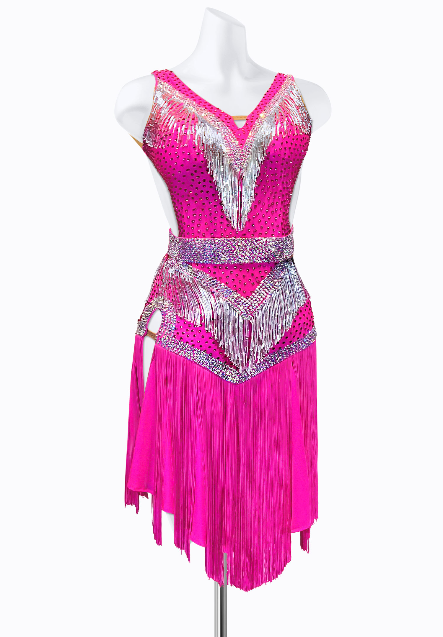 Gleaming Fringe Latin Dress PR-L225048